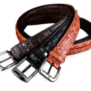 Embossed Alligator Skin Custom Men's Genuine Crocodile Leather Belt for Jeans