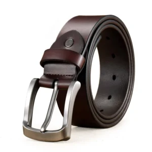 Custom High Quality Wholesale Cowhide Brown Genuine Men's Leather Belt