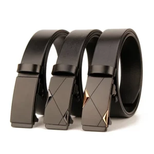 High Quality Automatic Toothless Top Grain Italian 100% Pure Genuine Leather Belt No Hole