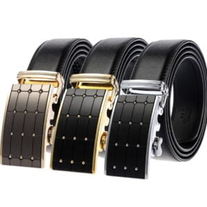 Fashion Automatic Buckle Business Cow Hide Real Leather Dress Belt for Men