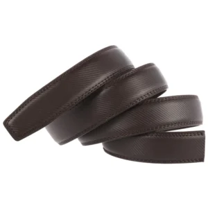 30 32 35 mm Custom Men Dress Stamped Real Leather Strap for Ratchet Automatic Belt