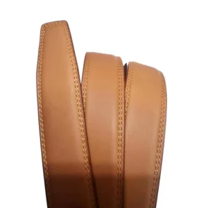 Manufacture Tan Ratchet Automatic Simple Quality Genuine Pure Cow Leather Belt Strap Only for Men Dress