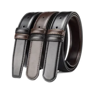 29 mm High Top Quality Two Colors Tones Double Sided Men's Plain Patent Real Leather Belt Strap