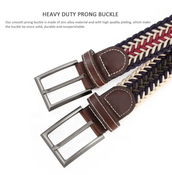 Wholesale Colorful Casual Canvas Fabric Woven Stretch Multicolored Woven Belt for Men Women Jeans - Image 3