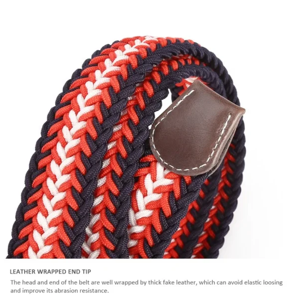 Wholesale Colorful Casual Canvas Fabric Woven Stretch Multicolored Woven Belt for Men Women Jeans - Image 6