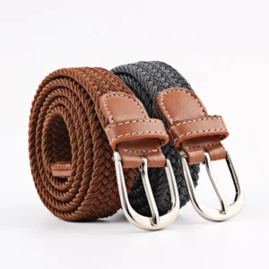 1 inch 2.5 cm Braided Stretch Elastic Knitted Belt for Youth Student Boys Girls Lady Women Jeans Pants