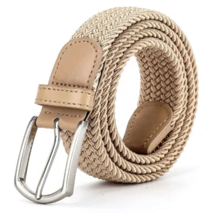 Solid Color Unisex Adjustable Elastic 130cm XL Large Big Size Giant Men Braided Stretch Belt for Golf